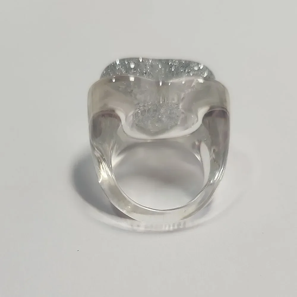 Glitter Puffy Heart Ring by Sparklemuse